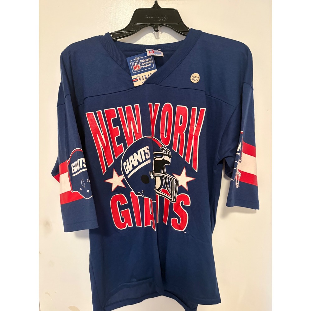 Vintage New York Giants NFL shirt Jersey Garan Blue Red White Mens Medium NWT